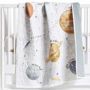 Outer Space Organic Cotton Baby Crib Quilt